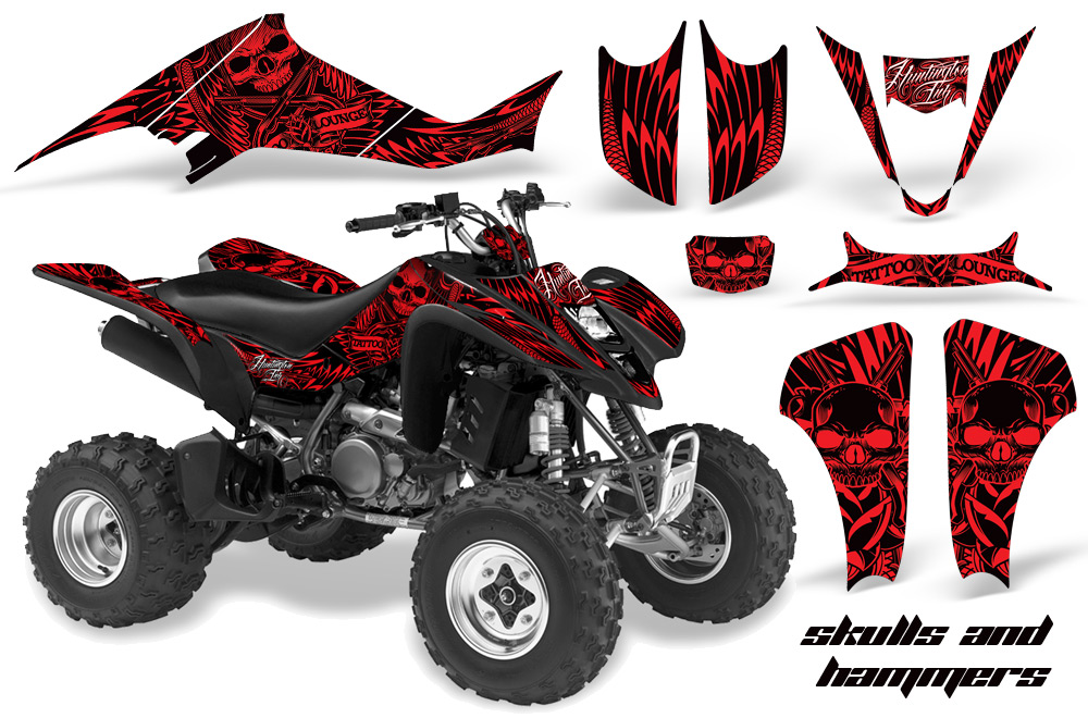 Suzuki LTZ 400 03-08 Graphics Skulls&Hammers Red